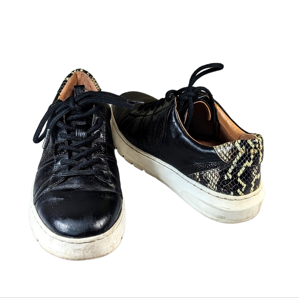 Vionic Simasa Leather Snakeskin Platform Sneakers Athletic